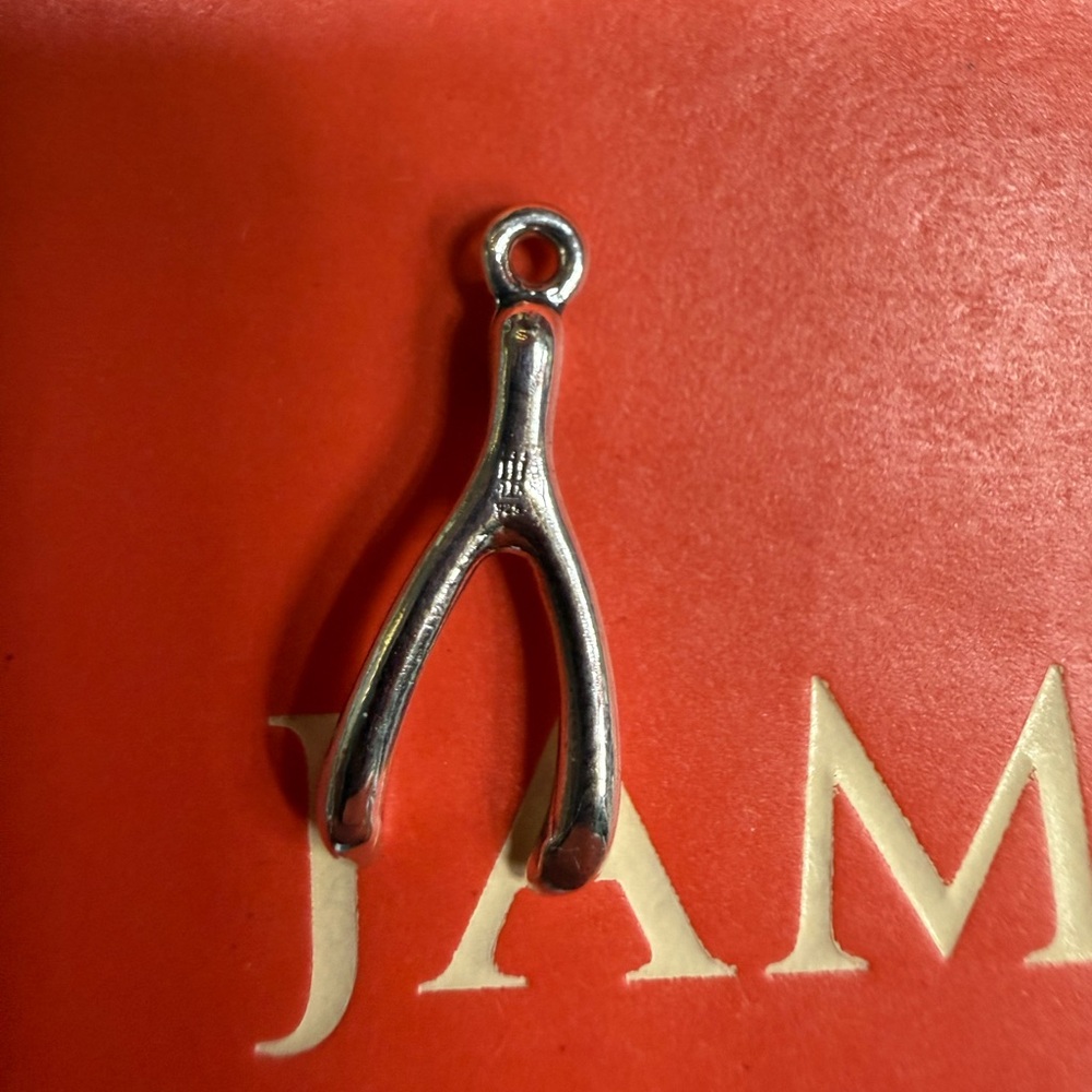 James Avery Silver Wishbone Bracelet Charm (Retired) - Picture 2 of 3